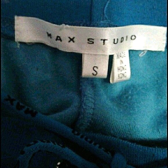 Max Studio Turquoise Velour Soft Comfy Cozy Loungewear Flare Pull On Pants - Picture 4 of 5